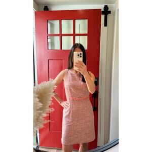 Gap Pink Tweed Velvet Bow Sheath Dress – Size 0